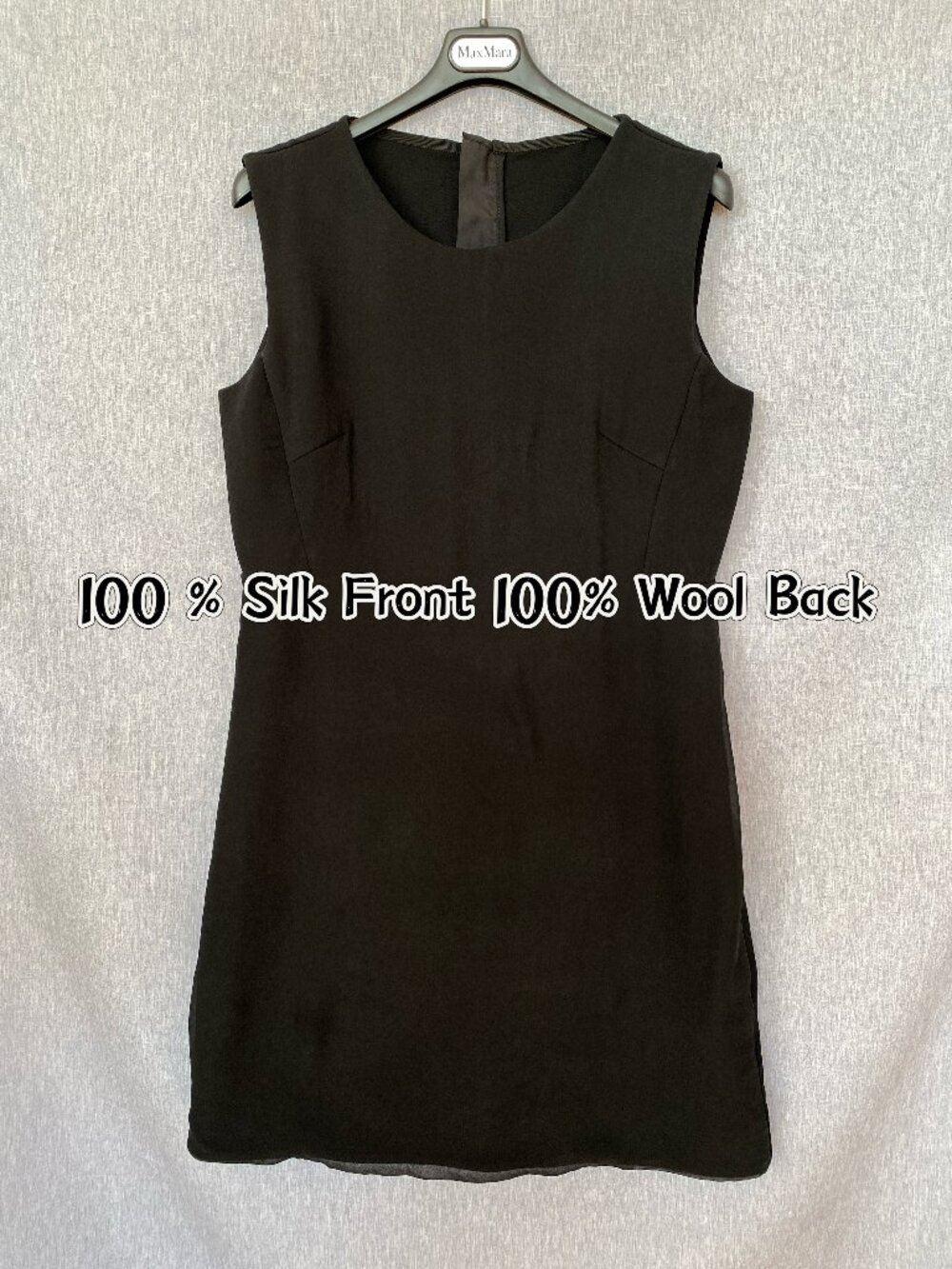 JNBY | 100% Silk Front 100% Wool Back Sleeveless Mini Dress Zipper Back Size L